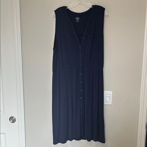 Market Spruce Blue Sleeveless Midi Dress